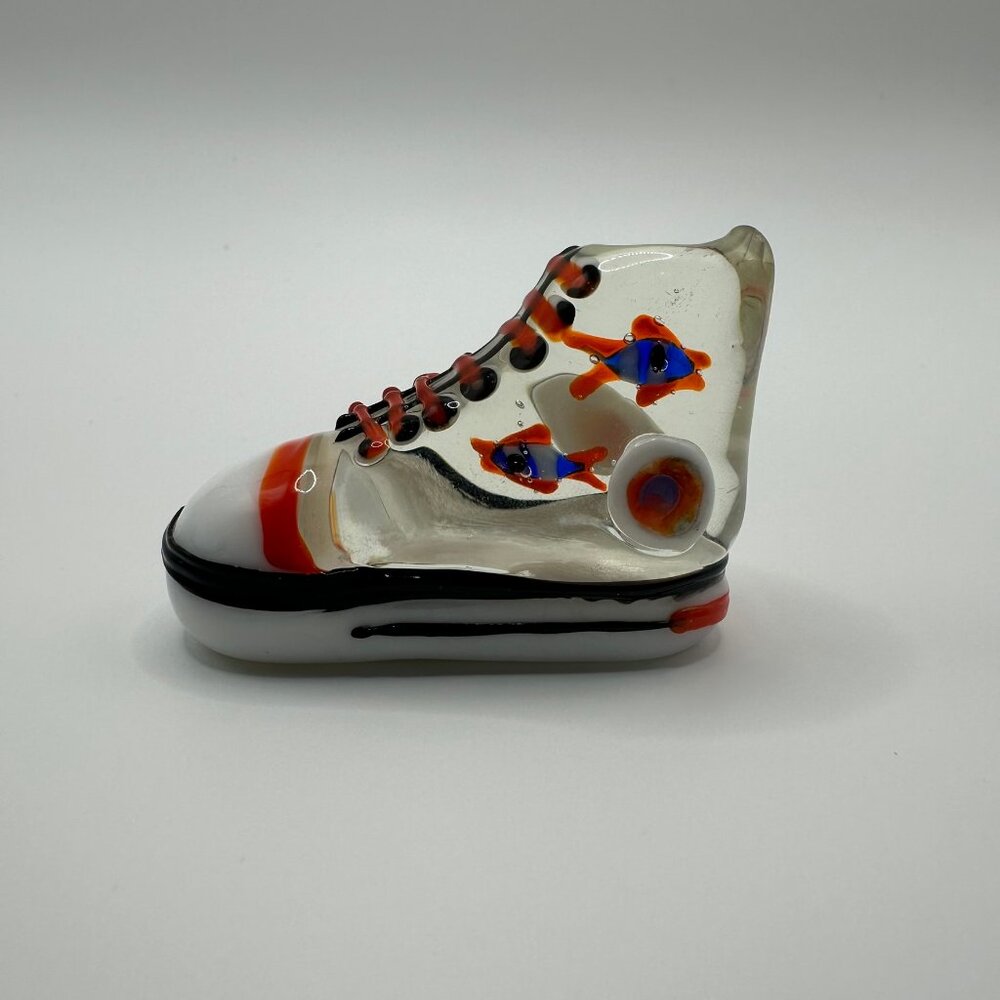 Global Village Glass Studios - Aquarium High Top Glass Sneaker - Blown Glass